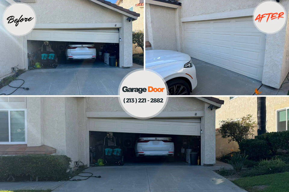 Before and after: garage door repair Taylor Creek East Subdivision Estill Springs